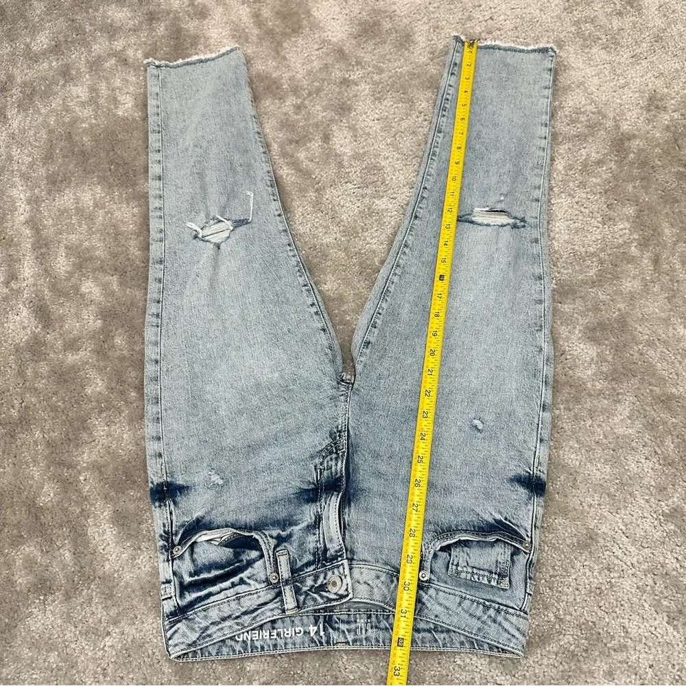 GAP Kids Light Blue Distressed Cropped Mid Rise Girlfriend Jeans Girls size 14